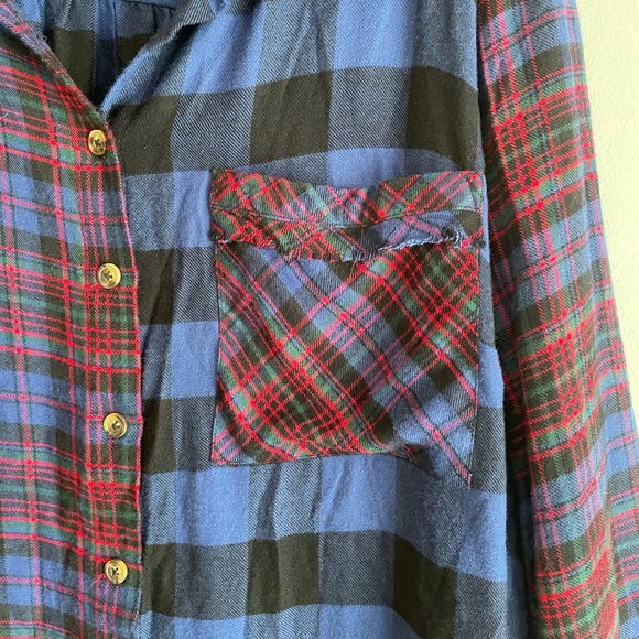 Torrid Red and Blue Plaid Button Down Shirt - Picture 3 of 10